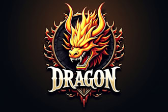 do unique dragon demonic monster logo within two days