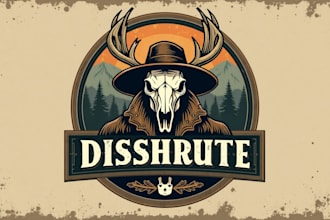 design creative hunter head skull logo with free vector file