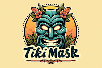 create outstanding tiki mask logo with express delivery