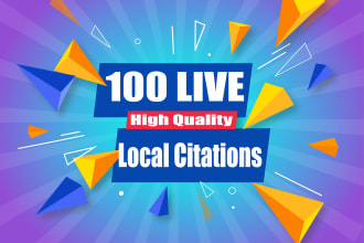 manually create 100 live local citations for SEO