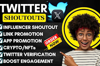 twitter shoutout promote website share link app to usa fb,ig crypto nft audience