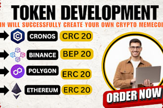 create customized tokens, bep20, erc20, sui, and solana smart contract develop