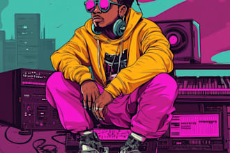design dope cartoon, mixtape or single album cover artwork