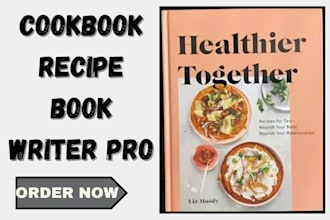 write, format and design a professional cookbook or recipe book