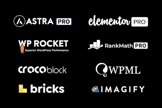 install elementor pro, astra pro, wp rocket, crocoblock, tutor lms any wp plugin