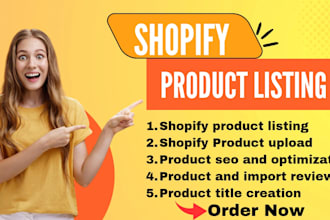do shopify product listing and product upload in ecommerce
