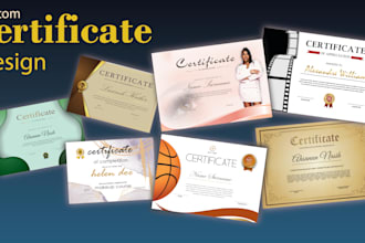 design professional certificate templates for courses,events,awards in 6 hour