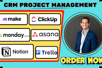 setup trello monday crm management clickup asana notion integrate zapier crm
