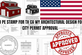 do pe stamp for tx ca wy architectural design for city permit approval