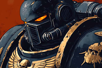 create your favorite warhammer 40k character art illustration