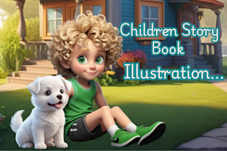 create classic children illustration book cover, 3d and 2d digital illustration