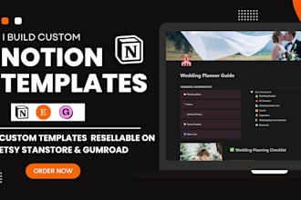 build custom notion template notion set up notion expert notion canva planner