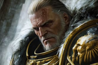 create your favorite warhammer 40k character art illustration