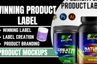 create an award winning product label packaging design and 3d mockup