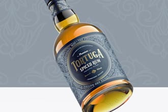 do bottle label design for liquor, whisky, rum, vodka, gin, wine product label