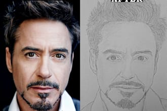 hand draw a beautiful pencil sketch from your portrait photo