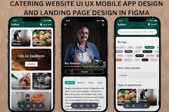 custom catering website UI UX and landing page design in figma