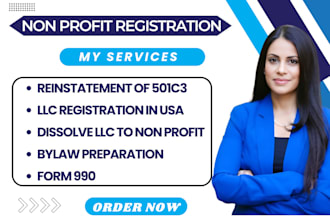 help with 501c3 nonprofit registration, tax exemption, and bylaws