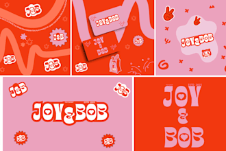 do playful fun modern trendy bold logo and visual identity