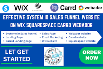 create effective system io sales funnel website on wix squarespace carrd webador