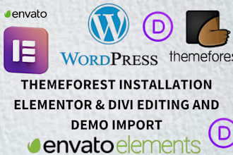 edit elementor clone divi page install themeforest template envato demo import