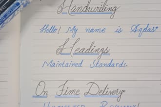 perfectly handwrite letters, study notes and any document for you