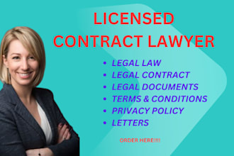 do your contract review, draft legal documents, legal contract and offer advice