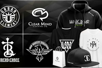 design clothing brand, streetwear, urban and fashion logo