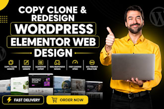 redesign, revamp, duplicate, copy clone wordpress website with elementor pro