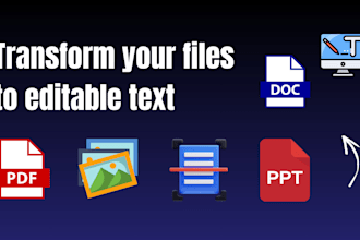 transcribe PDF documents, scans, images, to editable documents