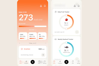 design develop calorie counter fitness tracking app figma framer ui ux design