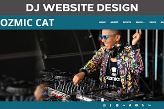 design a music website for djs, artists, producers, labels, entertainer and band