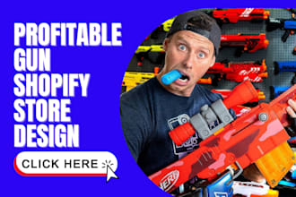 design gun shopify store firearm website ammunition dropshipping website design