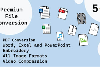 convert files, PDF file conversion, excel, word, kindle format, embroidery