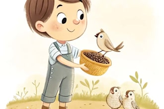 hand draw a cute children story book illustrations for you
