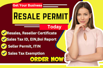 do resale certificate, seller permit, sales tax id, ein, boi report,1040nr