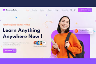 build elearning educational website lms wbsite online course, education website