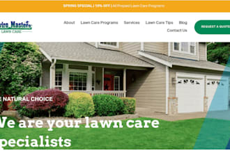 design a responsive lawn care, gardening, or pest control wordpress website
