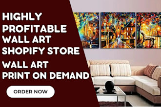 7 figure wall art shopify store print on demand website wall art website