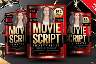 ghostwrite movie script screenplay feature film script tv series, screenwriting