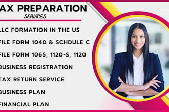 prepare and file 1040, 1065, 1120, form 5472 1040nr schedule c