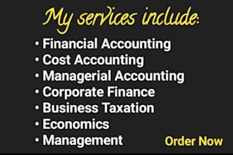 tutor in finance, accounting, business and marketing class