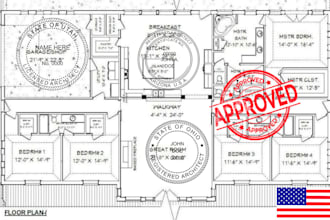 licensed architect, permit drawings for utah, ohio, arizona, new jersey pe stamp