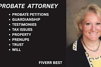 draft and review wills, trusts probate documents, guardianship, codicils prenups