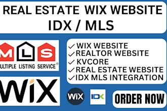 design wix real estate website with idx mls integration, realtor website, kvcore