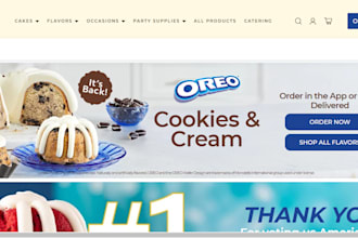 design bakery cookies cake pastries ice cream chocolate landing page website