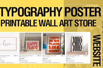 modern typography poster website printable art ecommerce store trendy wall art