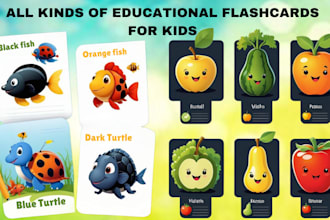 design any type of flashcards for learning and business