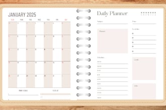 custom hyperlinked planner, google calendar, expense tracker, etsy planner
