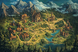 make you an amazing fantasy, rpg, dnd or dungeon battle map